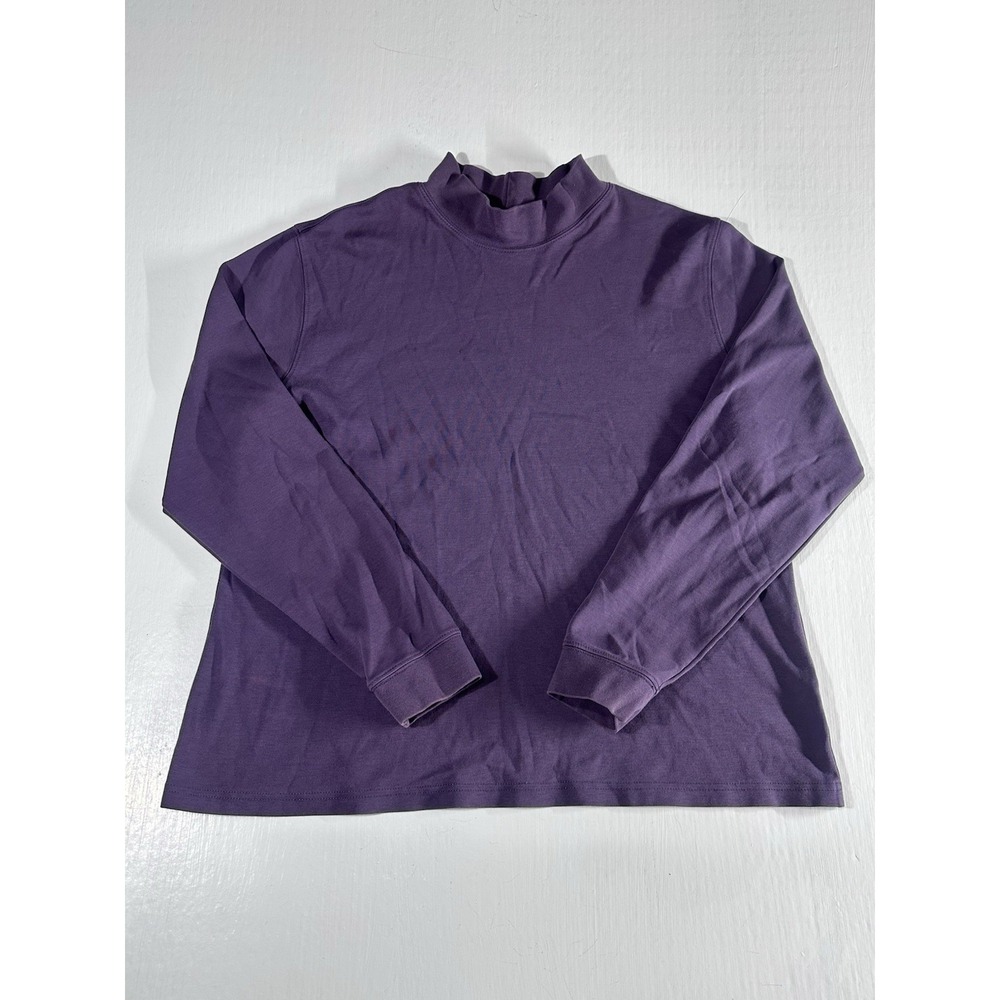 L.L. Bean Turtleneck T-Shirt Long Sleeve Blouse Business Casual Purple SZ XLarge